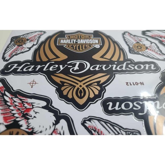 Harley Davidson Weather Resistant Vinyl Sticker Decal Gold and Red Wings 1x - Picture 2 of 4